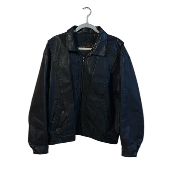Windsor leather vintage motor biker gothic jacket SIZE 46/XXL - Picture 3 of 12